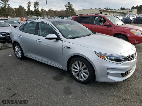 2018 Kia Optima EX with VIN 5XXGU4L32JG227769, listed as a Copart auction lot 48283665 with 43,638 mi miles and Salvage Title. Bid and sale history available at carsss.com. Image 4.