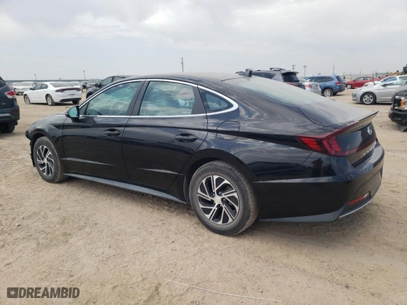 2021 Hyundai Sonata Hybrid Blue with VIN KMHL24JJ4MA029325, listed as a Copart auction lot 61131294 with 52,850 mi miles and Salvage Title. Bid and sale history available at carsss.com. Image 2.
