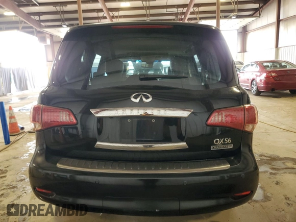 2013 Infiniti QX56 with VIN JN8AZ2NE7D9061006, listed as a Copart auction lot 50602075 with 0 mi miles and Salvage Title. Bid and sale history available at carsss.com. Image 6.