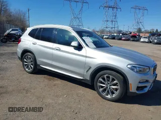 2019 BMW X3 xDrive30i with VIN 5UXTR9C55KLP84948, listed as a IAAI auction lot 41697979 with 107,537 mi miles. Bid and sale history available at carsss.com. Image 1.