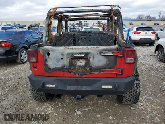 2014 Jeep Wrangler Unlimited Sport with VIN 1C4BJWDG0EL195765, listed as a Copart auction lot 41623095 with 0 mi miles and Non Repairable. Bid and sale history available at carsss.com. Image 6.