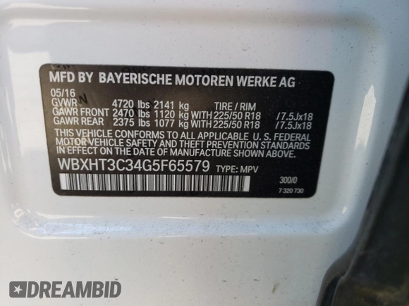 2016 BMW X1 xDrive28i with VIN WBXHT3C34G5F65579, listed as a Copart auction lot 47329613 with 84,710 mi miles. Bid and sale history available at carsss.com. Image 12.