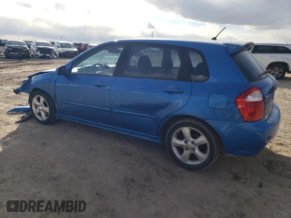 2007 Kia Spectra with VIN KNAFE161475002250, listed as a Copart auction lot 42347305 with 169,351 mi miles and Salvage Title. Bid and sale history available at carsss.com. Image 2.