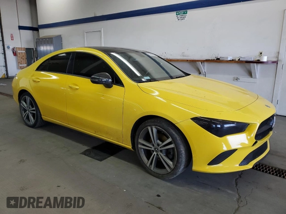2020 Mercedes-Benz CLA 250 with VIN WDD5J4GB6LN059245, listed as a Copart auction lot 53980555 with 53,927 mi miles and Salvage Title. Bid and sale history available at DreamBid. Image 4.