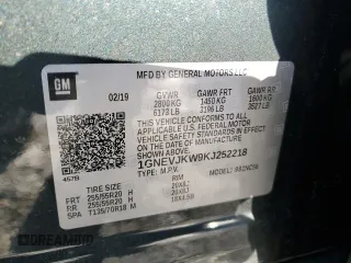 2019 Chevrolet Traverse RS with VIN 1GNEVJKW9KJ252218, listed as a Copart auction lot 41497125 with 56,342 mi miles and Salvage Title. Bid and sale history available at carsss.com. Image 13.