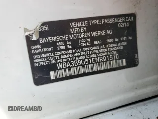 2014 BMW 3 Series 335i xDrive с VIN WBA3B9G51ENR91570, выставлен на аукционе Copart как лот 63038605 с пробегом 82 473 миль миль и Чистый • Clean title. История ставок и продаж доступна на DreamBid. Изображение 12.