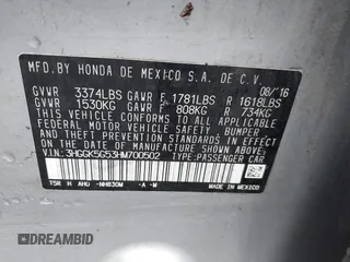 2017 Honda Fit LX with VIN 3HGGK5G53HM700502, listed as a IAAI auction lot 40777067 with 95,827 mi miles and . Bid and sale history available at DreamBid. Image 9.