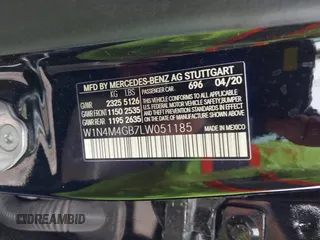 2020 Mercedes-Benz GLB 250 z VIN W1N4M4GB7LW051185, wystawiony jako IAAI lot #41927664 z przebiegiem 48 494 mil mil oraz . Historia ofert i sprzedaży dostępna na DreamBid. Obrazek 9.