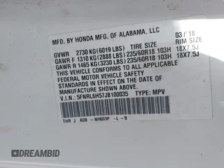 2018 Honda Odyssey EX with VIN 5FNRL6H57JB100035, listed as a IAAI auction lot 42582758 with 88,585 mi miles and . Bid and sale history available at DreamBid. Image 9.
