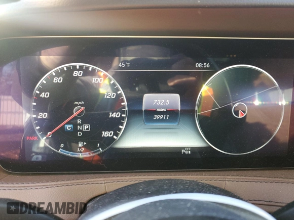 2019 Mercedes-Benz S 560 with VIN WDDUG8GB3KA443202, listed as a Copart auction lot 83985104 with 39,911 mi miles and Salvage Title. Bid and sale history available at DreamBid. Image 9.