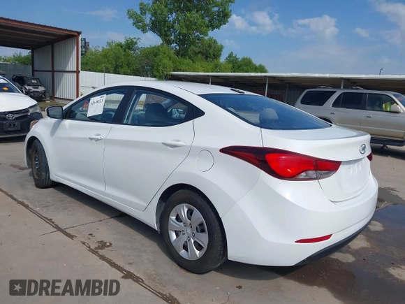 2016 Hyundai Elantra SE with VIN 5NPDH4AEXGH726523, listed as a IAAI auction lot 42648121 with 109,382 mi miles and . Bid and sale history available at DreamBid. Image 3.