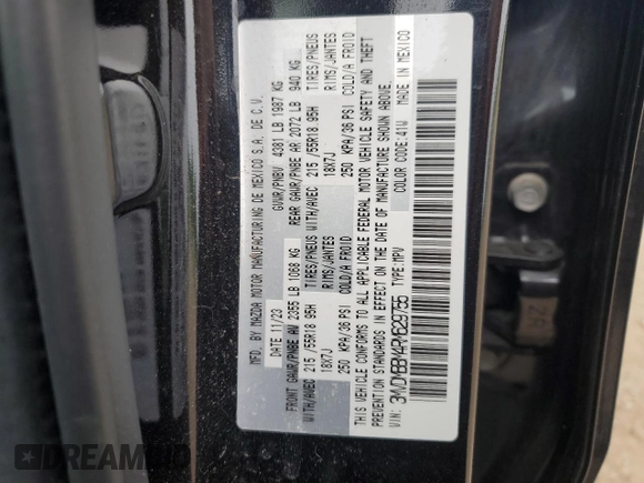 2024 Mazda CX-30 S Select Sport with VIN 3MVDMBBM4RM629755, listed as a Copart auction lot 58960145 with 21,649 mi miles and Salvage title. Bid and sale history available at DreamBid. Image 13.