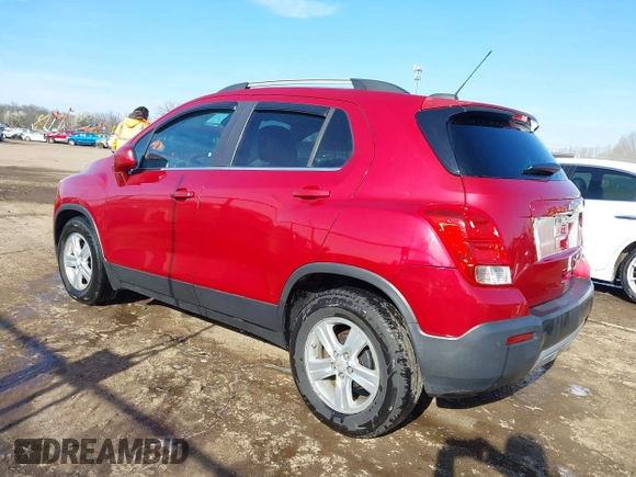 2015 Chevrolet Trax LT with VIN KL7CJLSB4FB110554, listed as a IAAI auction lot 42000016 with 125,959 mi miles. Bid and sale history available at carsss.com. Image 3.