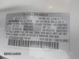 2013 Mazda CX-9 Grand Touring z VIN JM3TB2DA6D0414080, wystawiony jako IAAI lot #42310153 z przebiegiem 190 991 mil mil oraz . Historia ofert i sprzedaży dostępna na DreamBid. Obrazek 9.