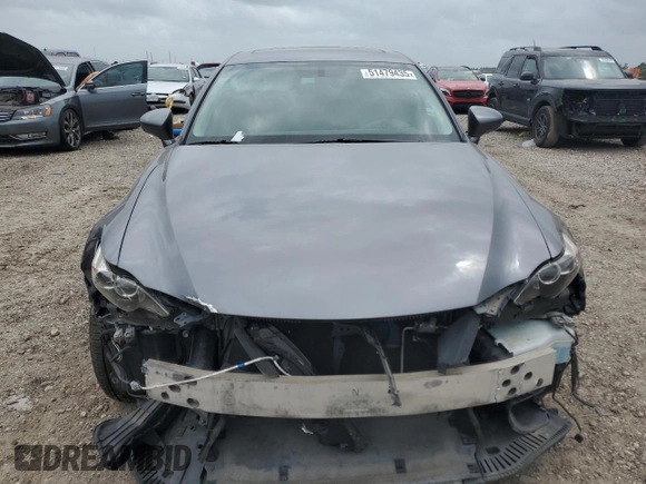 2015 Lexus IS 350 with VIN JTHBE1D26F5021652, listed as a Copart auction lot 51479435 with 76,729 mi miles and Salvage title. Bid and sale history available at DreamBid. Image 5.