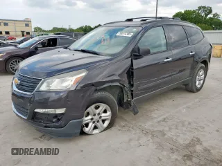 2016 Chevrolet Traverse LS z VIN 1GNKRFKD6GJ179867, wystawiony jako Copart lot #59574385 z przebiegiem 127 670 mil mil oraz Szkoda całkowita • Salvage title. Historia ofert i sprzedaży dostępna na DreamBid. Obrazek 1.
