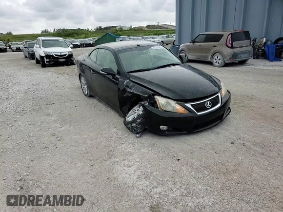 2010 Lexus IS 250 C with VIN JTHFF2C22A2502479, listed as a Copart auction lot 63217475 with 124,240 mi miles and Salvage title. Bid and sale history available at DreamBid. Image 13.
