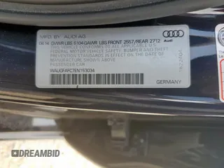 2014 Audi A6 Premium Plus with VIN WAUGFAFC7EN153034, listed as a Copart auction lot 57344305 with 82,837 mi miles and Salvage title. Bid and sale history available at DreamBid. Image 12.