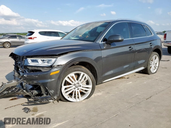 2019 Audi Q5 Premium Plus with VIN WA1BNAFY7K2052658, listed as a Copart auction lot 54954325 with 19,591 mi miles and Salvage title. Bid and sale history available at DreamBid. Image 1.