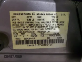 2000 Nissan Altima XE with VIN 1N4DL01D7YC125104, listed as a Copart auction lot 69108214 with 150,213 mi miles and Salvage Title. Bid and sale history available at carsss.com. Image 12.