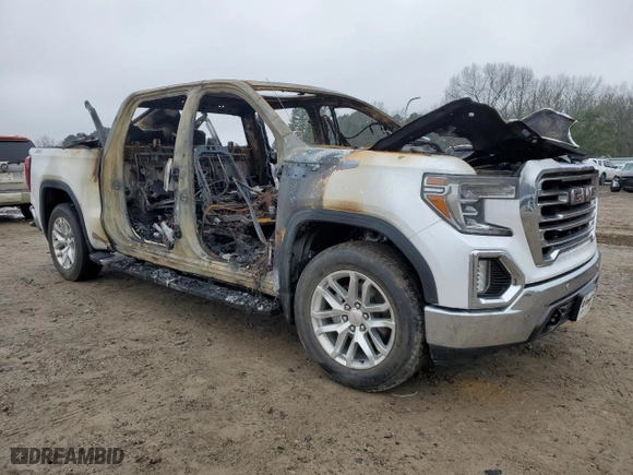 2019 GMC Sierra 1500 SLT with VIN 3GTU9DEL0KG301903, listed as a Copart auction lot 86650114 with 0 mi miles and Salvage Title. Bid and sale history available at carsss.com. Image 4.