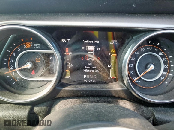 2020 Jeep Wrangler Unlimited Sport S with VIN 1C4HJXDN6LW312825, listed as a Copart auction lot 58836955 with 89,727 mi miles and Salvage title. Bid and sale history available at DreamBid. Image 9.
