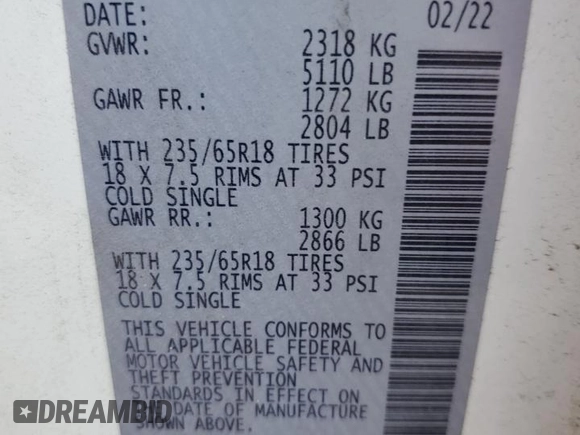 2022 Nissan Murano S with VIN 5N1AZ2AJ5NC119452, listed as a Copart auction lot 83622194 with 38,464 mi miles and Salvage Title. Bid and sale history available at DreamBid. Image 13.