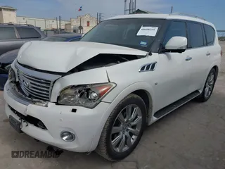 2014 Infiniti QX80 with VIN JN8AZ2NF1E9552567, listed as a IAAI auction lot 40608266 with 94,809 mi miles. Bid and sale history available at carsss.com. Image 2.