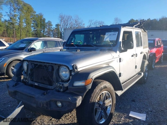 2018 Jeep Wrangler Unlimited Sport S with VIN 1C4HJXDG0JW158935, listed as a IAAI auction lot 41187384 with 69,721 mi miles. Bid and sale history available at carsss.com. Image 2.