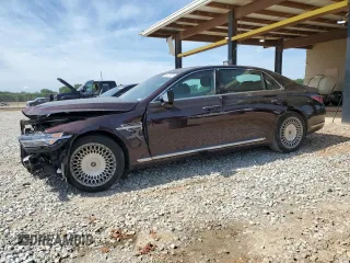 2021 Genesis G90 Ultimate z VIN KMTF54PH5MU087053, wystawiony jako Copart lot #56423025 z przebiegiem 45 877 mil mil oraz Szkody całkowita. Historia ofert i sprzedaży dostępna na DreamBid. Obrazek 1.