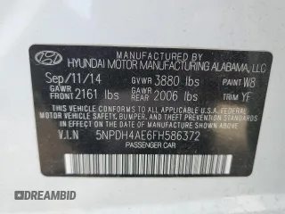 2015 Hyundai Elantra SE z VIN 5NPDH4AE6FH586372, wystawiony jako Copart lot #57399575 z przebiegiem 95 860 mil mil oraz Nie do naprawy • Non repairable. Historia ofert i sprzedaży dostępna na DreamBid. Obrazek 12.