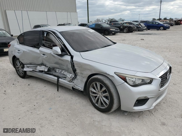 2018 Infiniti Q50 2.0t PURE with VIN JN1CV7AP7JM240307, listed as a Copart auction lot 81075064 with 69,843 mi miles and Salvage Title. Bid and sale history available at carsss.com. Image 4.