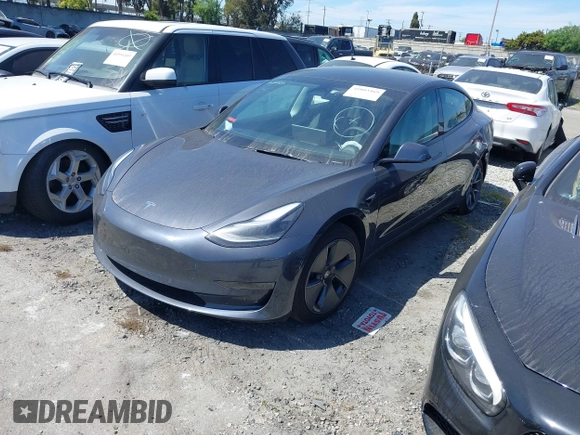 2022 Tesla Model 3 with VIN 5YJ3E1EA0NF344782, listed as a IAAI auction lot 41803469 with 16,973 mi miles and . Bid and sale history available at DreamBid. Image 2.