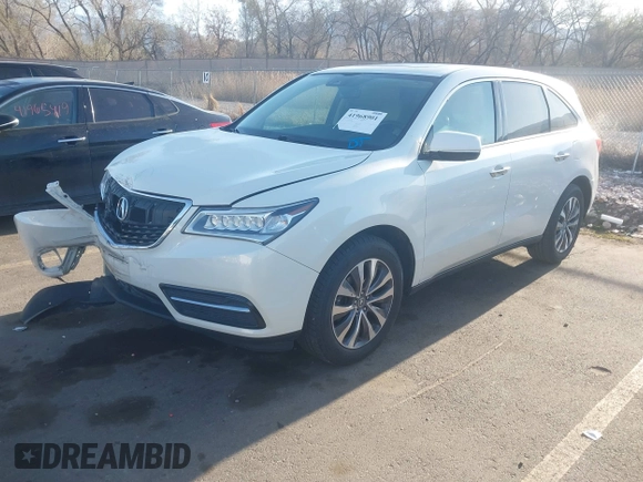 2016 Acura MDX w/Tech with VIN 5FRYD4H49GB045079, listed as a IAAI auction lot 41968901 with 113,577 mi miles. Bid and sale history available at carsss.com. Image 19.