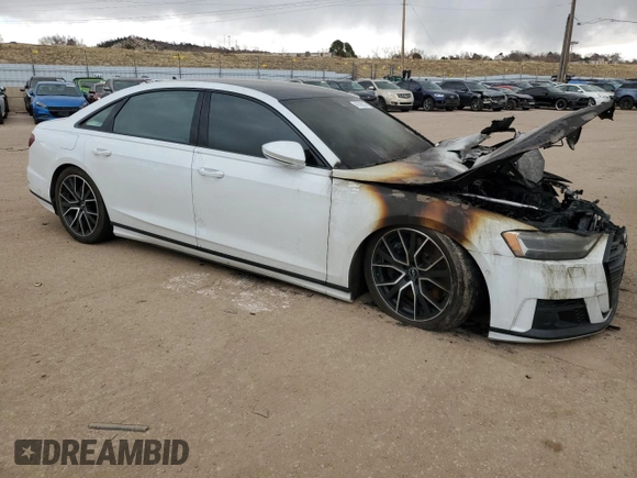 2020 Audi A8 L with VIN WAU8EAF83LN005169, listed as a Copart auction lot 46799864 with 0 mi miles and Salvage Title. Bid and sale history available at carsss.com. Image 4.