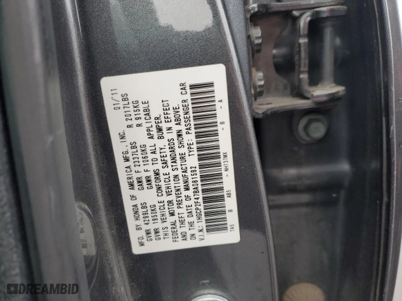 2011 Honda Accord Sdn LX-P with VIN 1HGCP2F47BA081592, listed as a Copart auction lot 50983665 with 140,403 mi miles and Salvage Title. Bid and sale history available at carsss.com. Image 13.