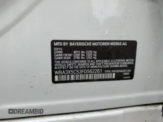 2015 BMW 3 Series 328i Gran Turismo xDrive with VIN WBA3X5C53FD562261, listed as a Copart auction lot 56682055 with 83,778 mi miles and Clean title. Bid and sale history available at DreamBid. Image 12.