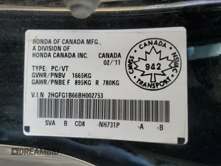 2011 Honda Civic Cpe LX with VIN 2HGFG1B66BH002753, listed as a Copart auction lot 72696164 with 200,377 mi miles and Salvage Title. Bid and sale history available at carsss.com. Image 12.