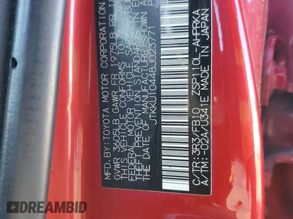 2008 Scion xD with VIN JTKKU10448J023771, listed as a Copart auction lot 83255414 with Not Provided miles and Clean Title. Bid and sale history available at DreamBid. Image 12.