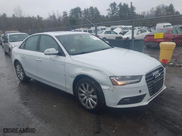 2014 Audi A4 Premium with VIN WAUBFAFL1EN038598, listed as a IAAI auction lot 41940623 with 103,544 mi miles. Bid and sale history available at carsss.com. Image 1.