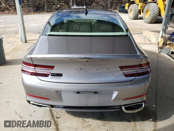 2023 Genesis G80 2.5T with VIN KMTGB4SC6PU152750, listed as a Copart auction lot 41451495 with 61,448 mi miles and Salvage Title. Bid and sale history available at carsss.com. Image 6.