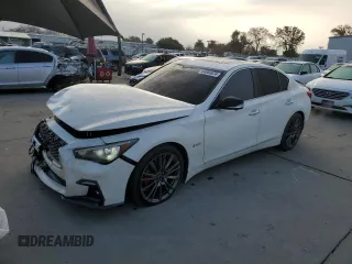 2019 Infiniti Q50 RED SPORT 400 with VIN JN1FV7AP3KM760311, listed as a Copart auction lot 84064674 with 47,397 mi miles and Salvage Title. Bid and sale history available at carsss.com. Image 1.