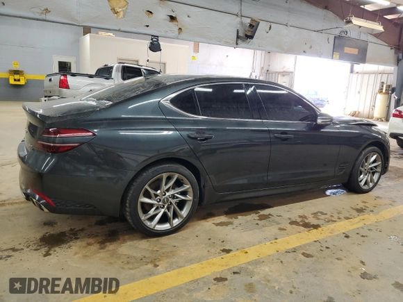 2022 Genesis G70 2.0T with VIN KMTG34TA1NU088981, listed as a Copart auction lot 88038865 with 29,407 mi miles and Salvage Title. Bid and sale history available at DreamBid. Image 3.