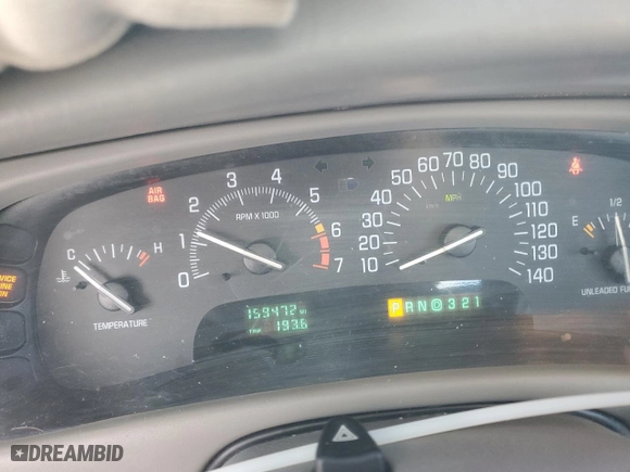 2001 Buick Park Avenue with VIN 1G4CW54K114150807, listed as a Copart auction lot 87649155 with 159472 miles and Salvage Title. Bid and sale history available at carsss.com. Image 9.