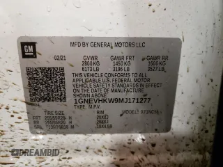 2021 Chevrolet Traverse LT Leather with VIN 1GNEVHKW9MJ171277, listed as a Copart auction lot 42382013 with 69,822 mi miles. Bid and sale history available at carsss.com. Image 13.