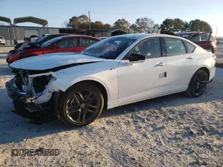 2025 Acura TLX w/A-Spec Package with VIN 19UUB6F54SA000910, listed as a Copart auction lot 82990624 with 5 mi miles and Salvage Title. Bid and sale history available at carsss.com. Image 1.