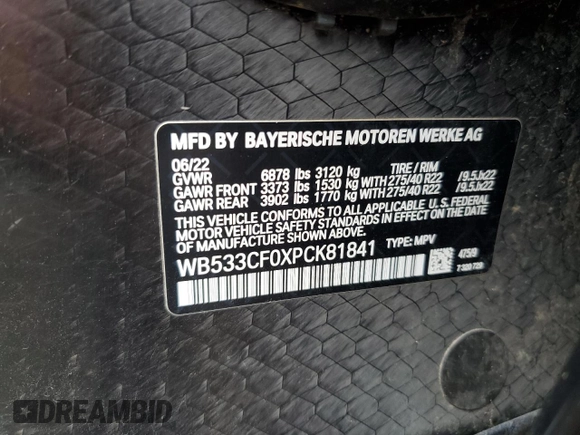 2023 BMW iX M60 z VIN WB533CF0XPCK81841, wystawiony jako Copart lot #68497884 z przebiegiem 10 318 mil mil oraz Szkoda całkowita • Salvage title. Historia ofert i sprzedaży dostępna na DreamBid. Obrazek 13.