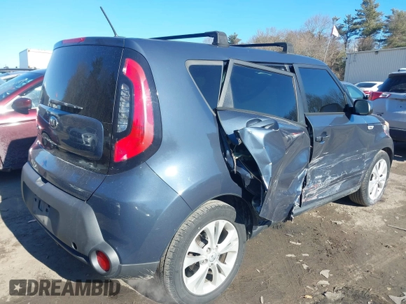 2015 Kia Soul + with VIN KNDJP3A5XF7190501, listed as a IAAI auction lot 41454350 with 114,476 mi miles and . Bid and sale history available at DreamBid. Image 4.