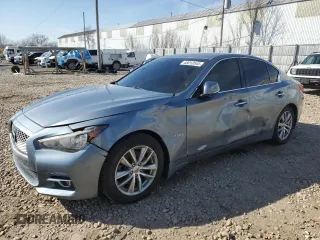 2014 Infiniti Q50 Hybrid Premium with VIN JN1AV7AR4EM702465, listed as a Copart auction lot 48813545 with 109,841 mi miles and Non Repairable. Bid and sale history available at carsss.com. Image 1.