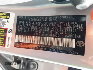 2022 Toyota Camry SE with VIN 4T1T11AK9NU686020, listed as a IAAI auction lot 41155558 with 46,746 mi miles and . Bid and sale history available at DreamBid. Image 9.